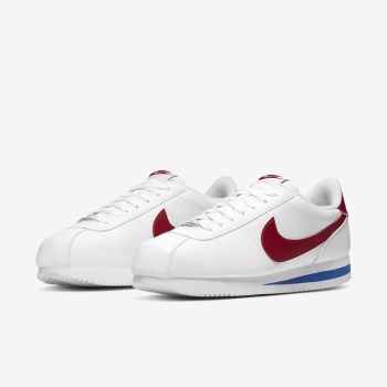 Nike Cortez Basic - Férfi Utcai Cipő - Fehér/Királykék/Piros